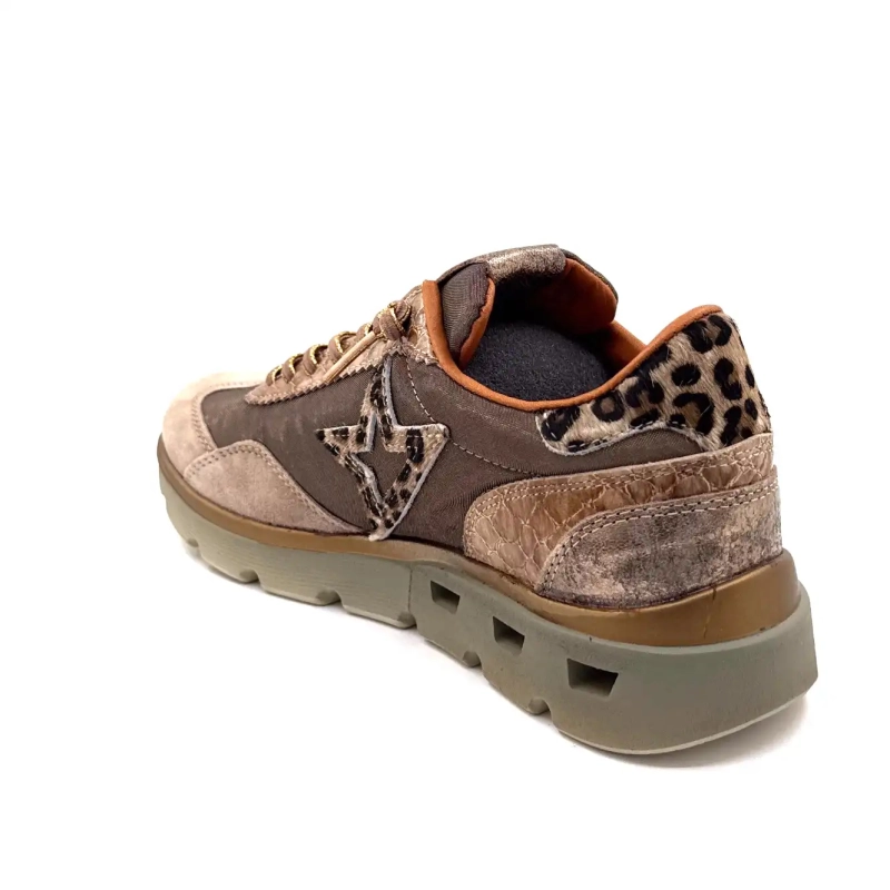 Cetti 1259 Sra XL Taupe Leer Textiel Brons & Leo Ivoire Chaussures