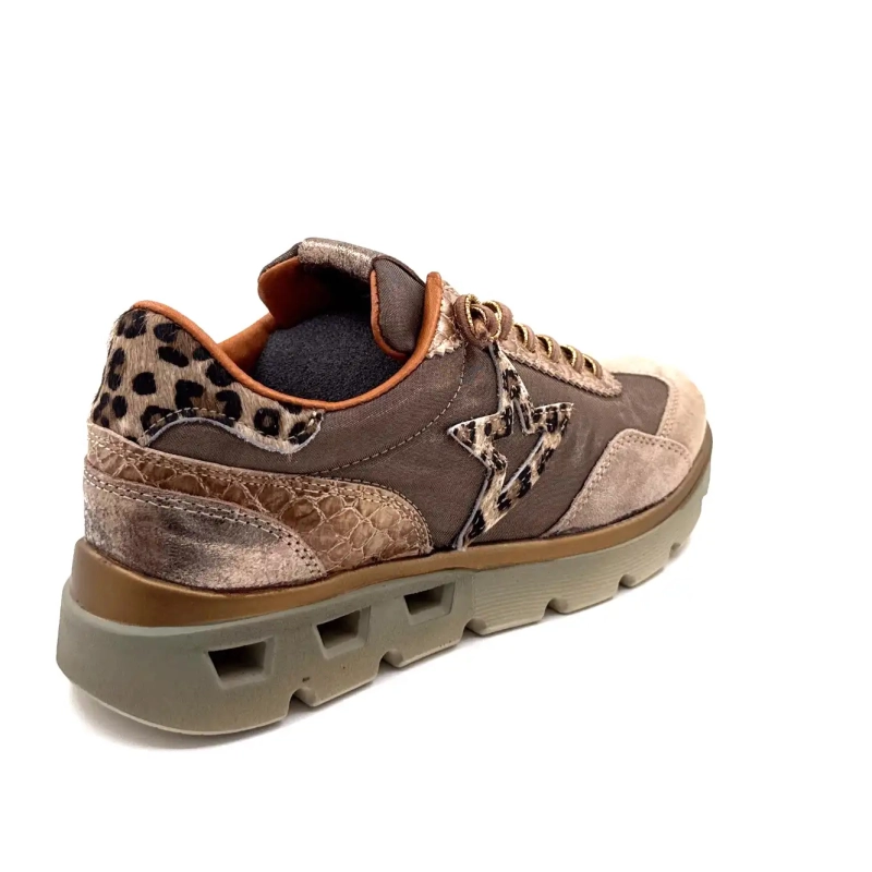 Cetti 1259 Sra XL Taupe Leather Textil Bronze & Leo Ivoire Chaussures