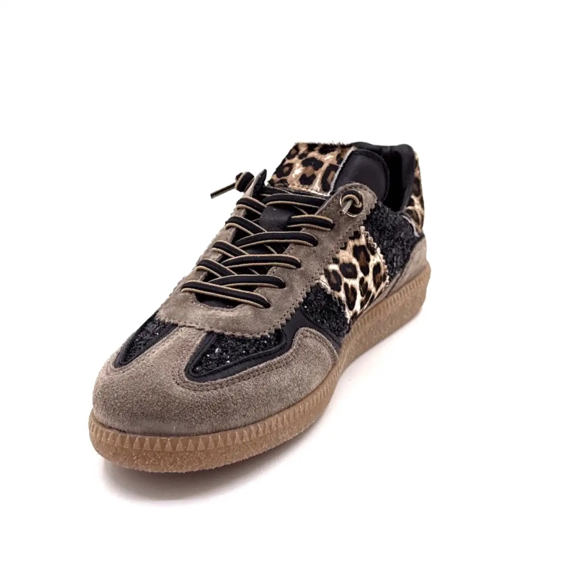 Cetti 1395 Sra Suede Taupe Glitter Black & Leo Ivoire Chaussures