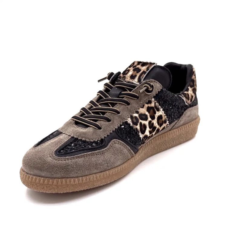 Cetti 1395 Sra Suede Taupe Glitter Black & Leo Ivoire Chaussures