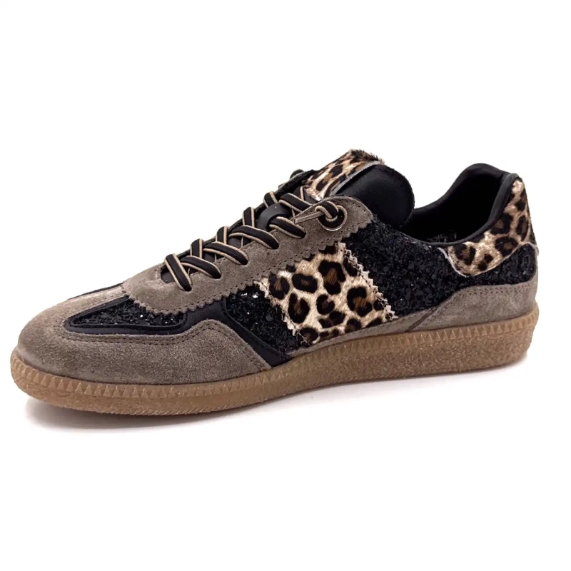 Cetti 1395 Sra Camoscio Tortora Glitter Nero e Leone Ivoire Chaussures