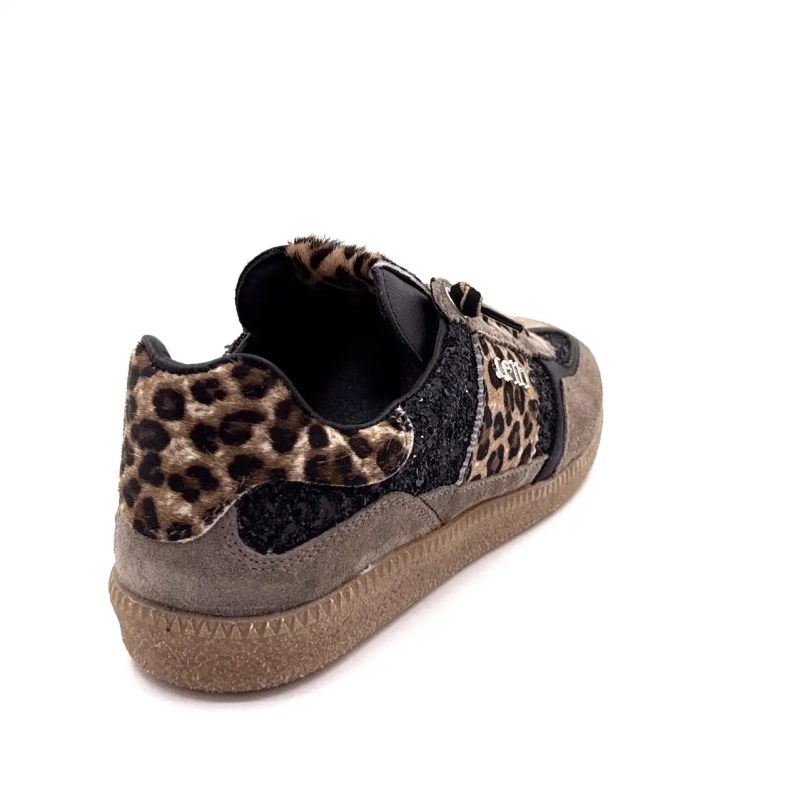 Cetti 1395 Sra Daim Taupe Glitter Noir & Léo Ivoire Chaussures
