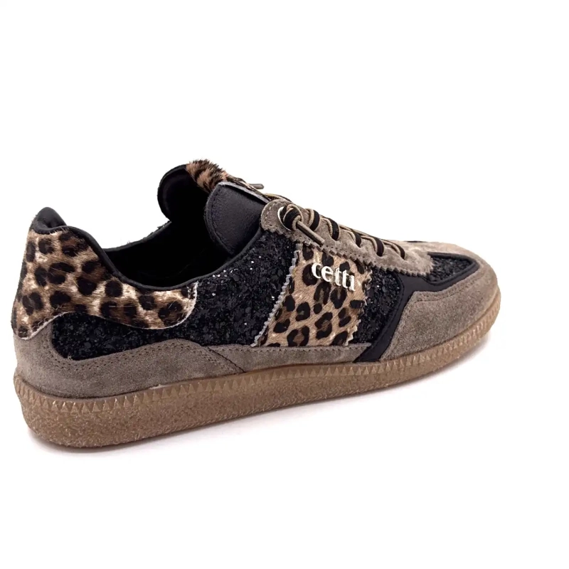 Cetti 1395 Sra Mocka Taupe Glitter Black & Leo Ivoire Chaussures