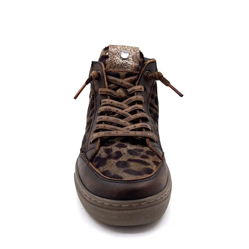 Cetti 1333 Sra Cuero Marrón Taupe Leopardo Ante Ivoire Chaussures