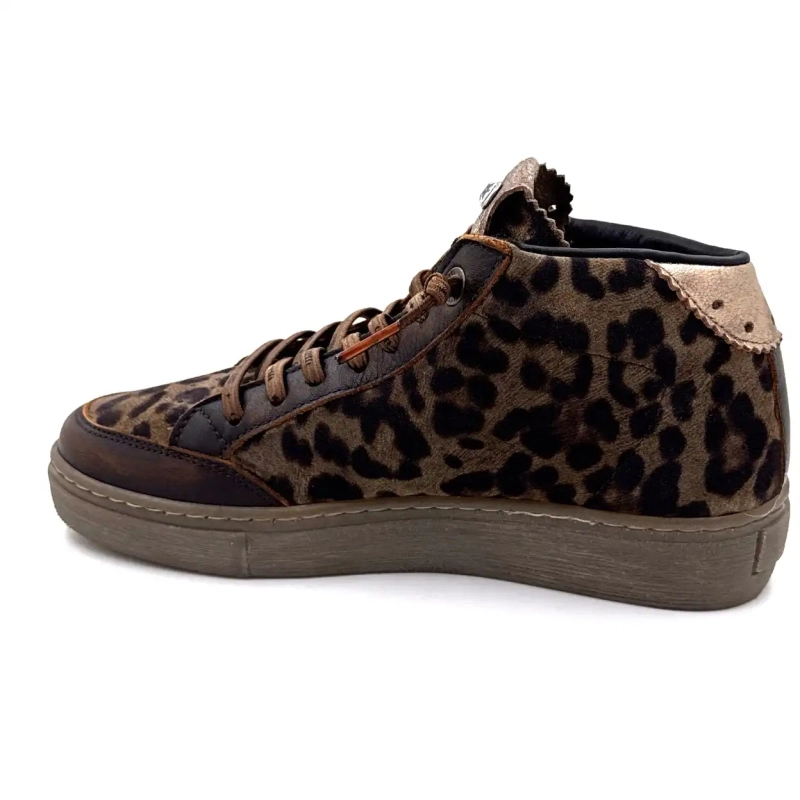 Cetti 1333 Sra Καφέ Δέρμα Taupe Λεοπάρ Σουέτ Ivoire Chaussures