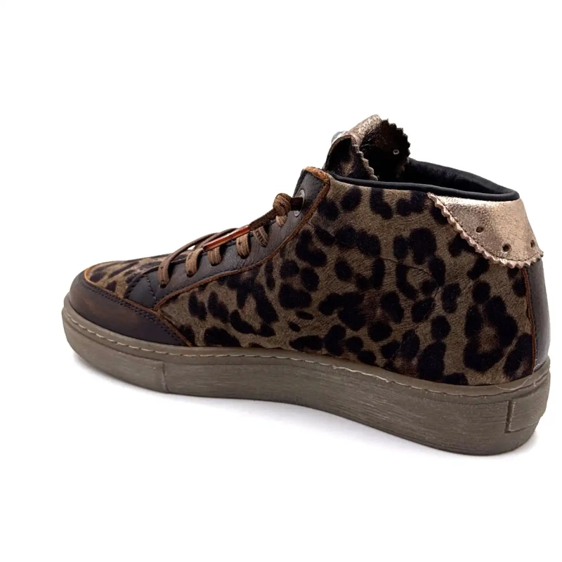 Cetti 1333 Sra Cuero Marrón Taupe Leopardo Ante Ivoire Chaussures