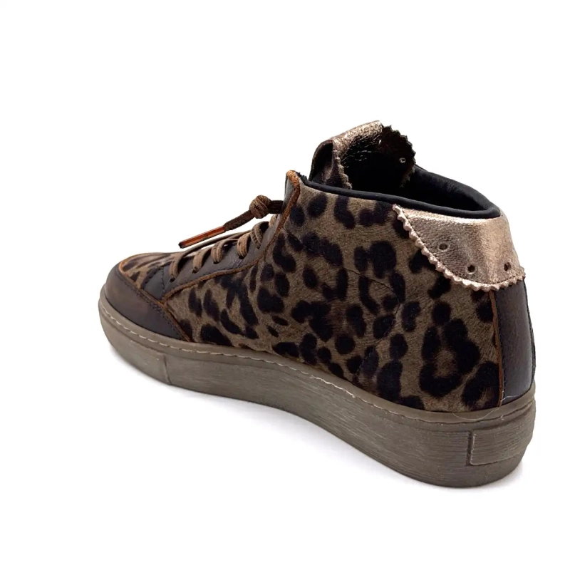 Cetti 1333 Sra Cuero Marrón Taupe Leopardo Ante Ivoire Chaussures