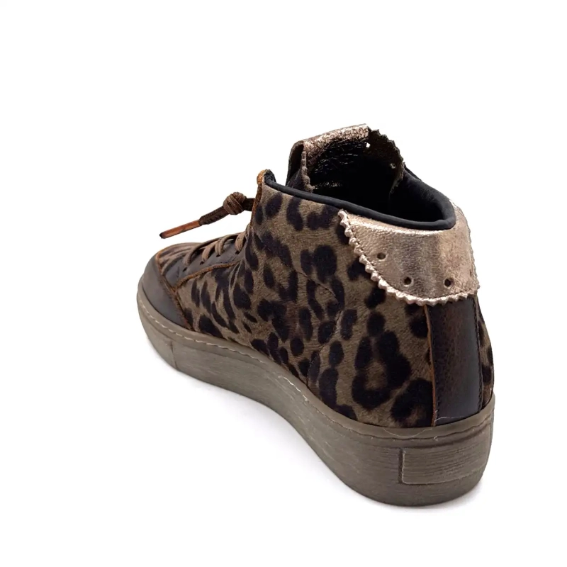 Cetti 1333 Sra Brun Læder Taupe Leopard Ruskind Ivoire Chaussures