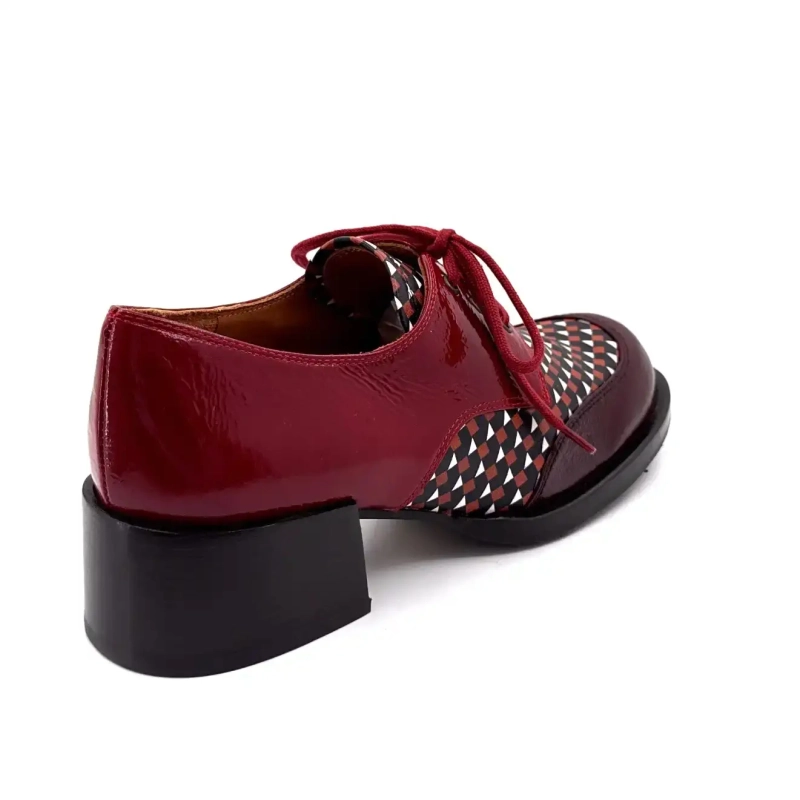 Chie Mihara Zuanda Piele lăcuită vișinie Ivoire Chaussures