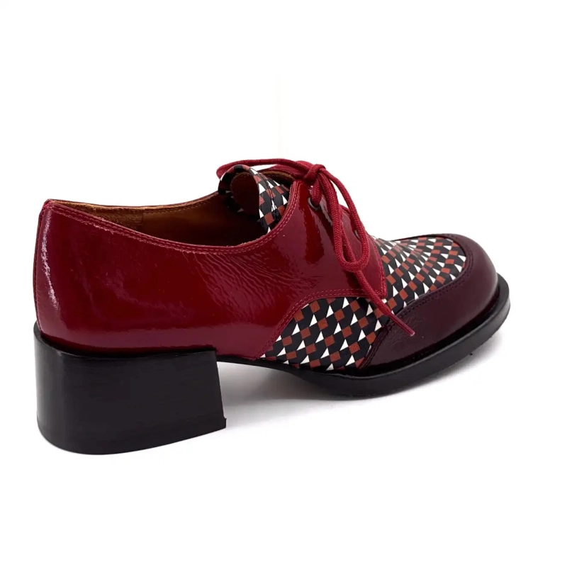 Chie Mihara Zuanda Couro Envernizado Borgonha Ivoire Chaussures