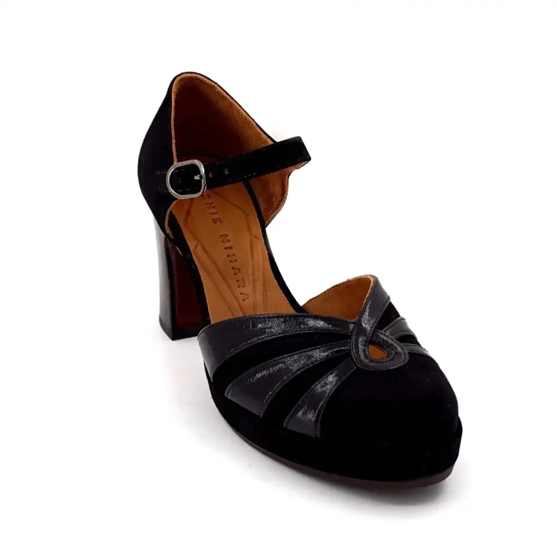 Chie Mihara Devi-C svart skinn Ivoire Chaussures