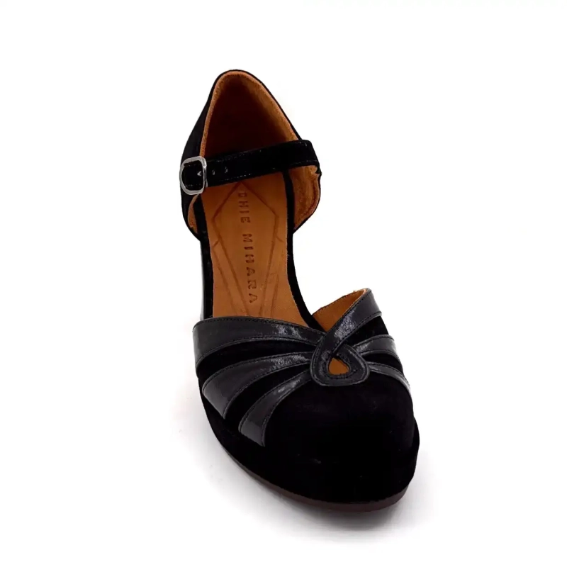 Chie Mihara Devi-C svart skinn Ivoire Chaussures