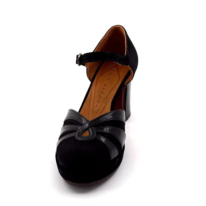 Chie Mihara Devi-C Cuir Noir Ivoire Chaussures