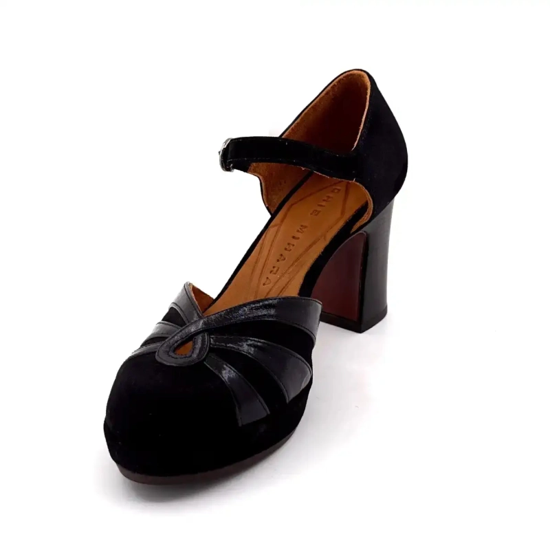 Chie Mihara Devi-C Sort Læder Ivoire Chaussures