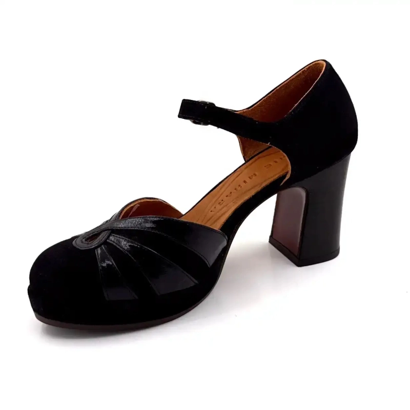 Chie Mihara Devi-C din piele neagră Ivoire Chaussures