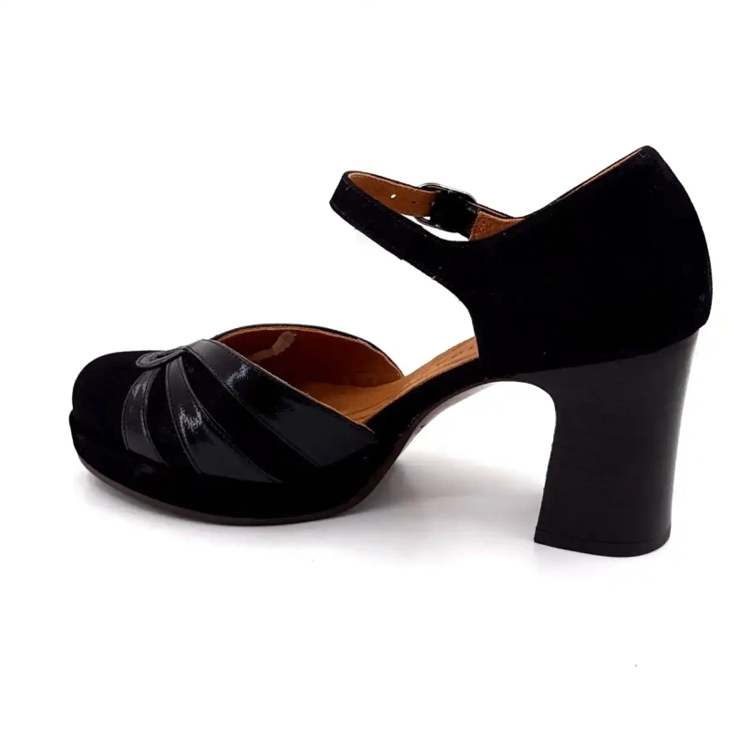 Chie Mihara Devi-C Pelle Nera Ivoire Chaussures