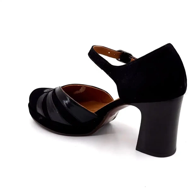Chie Mihara Devi-C Black Leather Ivoire Chaussures