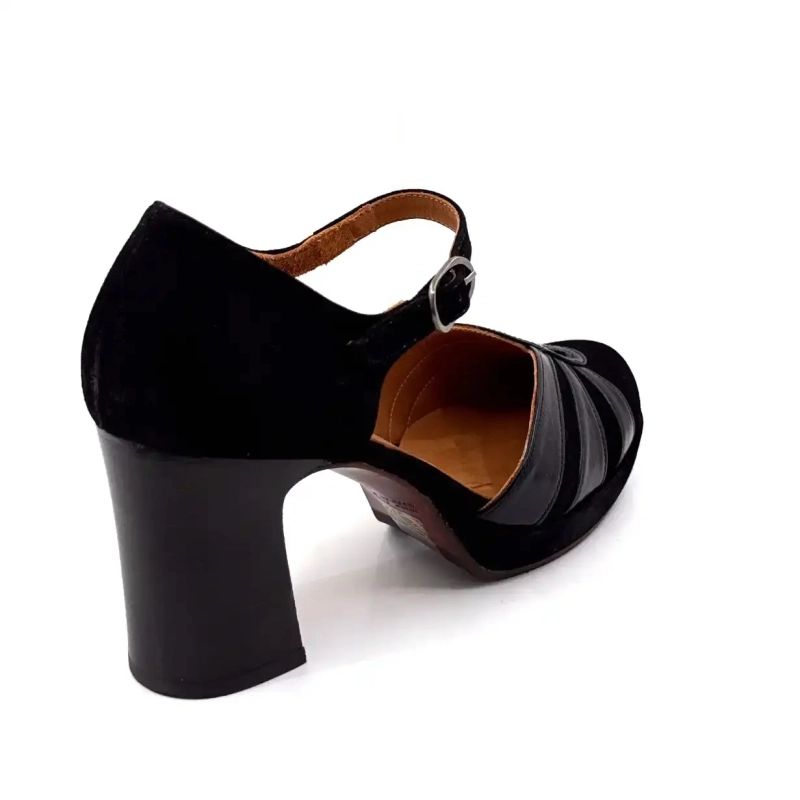 Chie Mihara Devi-C Pelle Nera Ivoire Chaussures