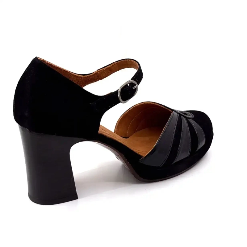 Chie Mihara Devi-C Couro Preto Ivoire Chaussures