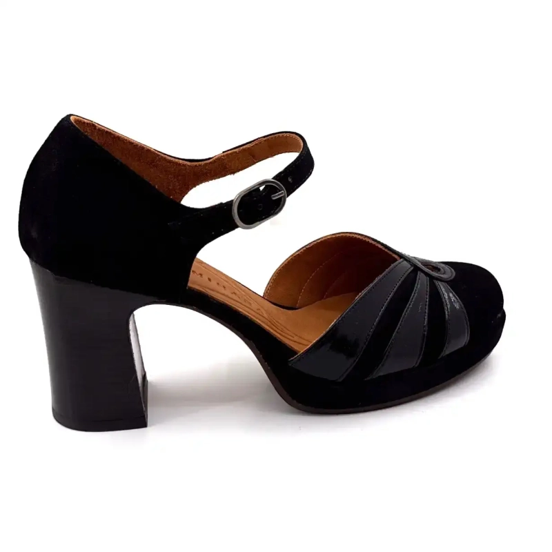 Chie Mihara Devi-C Pelle Nera Ivoire Chaussures