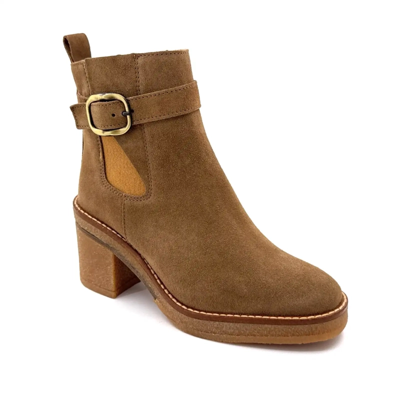 Alpe 5465-11 Daim Taupe Ivoire Chaussures