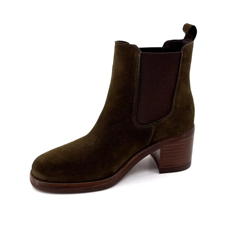 Alpe 5531-11 Kaki Suede Ivoire Chaussures