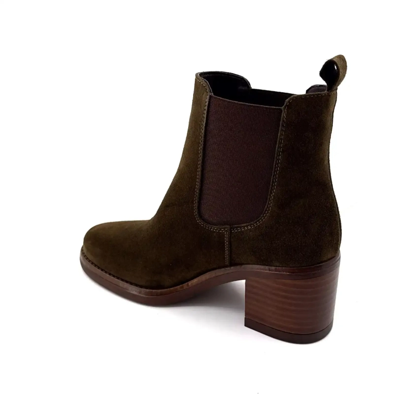 Alpe 5531-11 Kaki Suede Ivoire Chaussures