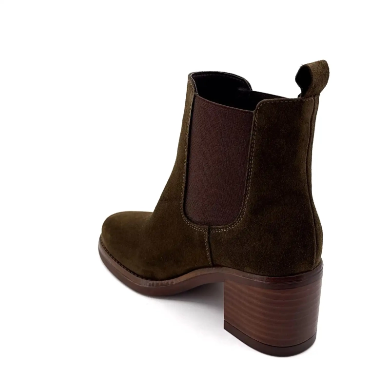 Alpe 5531-11 Kaki Suede Ivoire Chaussures