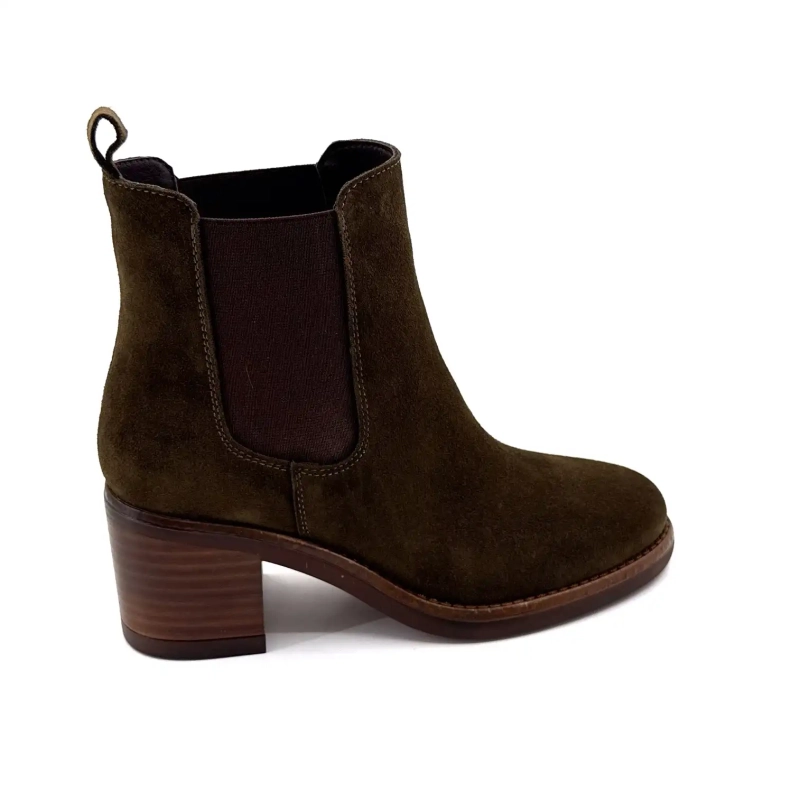 Alpe 5531-11 Khaki Suède Ivoire Chaussures