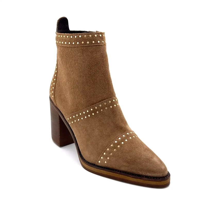 Alpe 5449-11 Taupe Suède met Studs Ivoire Chaussures