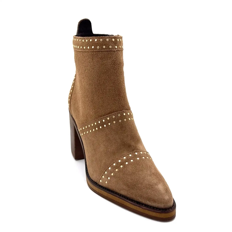 Alpe 5449-11 Taupe Wildleder mit Nieten Ivoire Chaussures