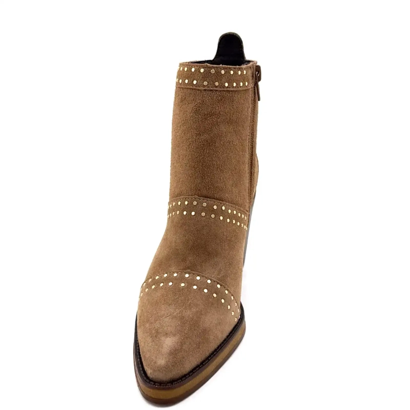 Alpe 5449-11 Taupe Wildleder mit Nieten Ivoire Chaussures