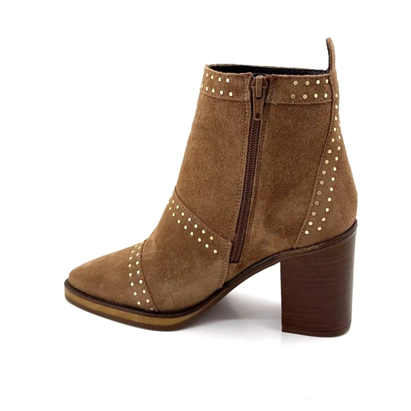 Alpe 5449-11 Taupe Ruskind med Nitter Ivoire Chaussures