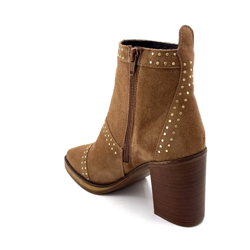 Alpe 5449-11 Taupe semsket skinn med nagler Ivoire Chaussures