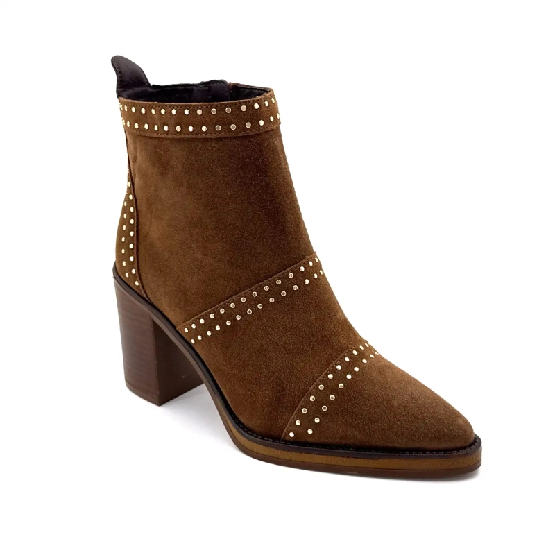 Alpe 5449-11 Braunes Wildleder mit Nieten Ivoire Chaussures