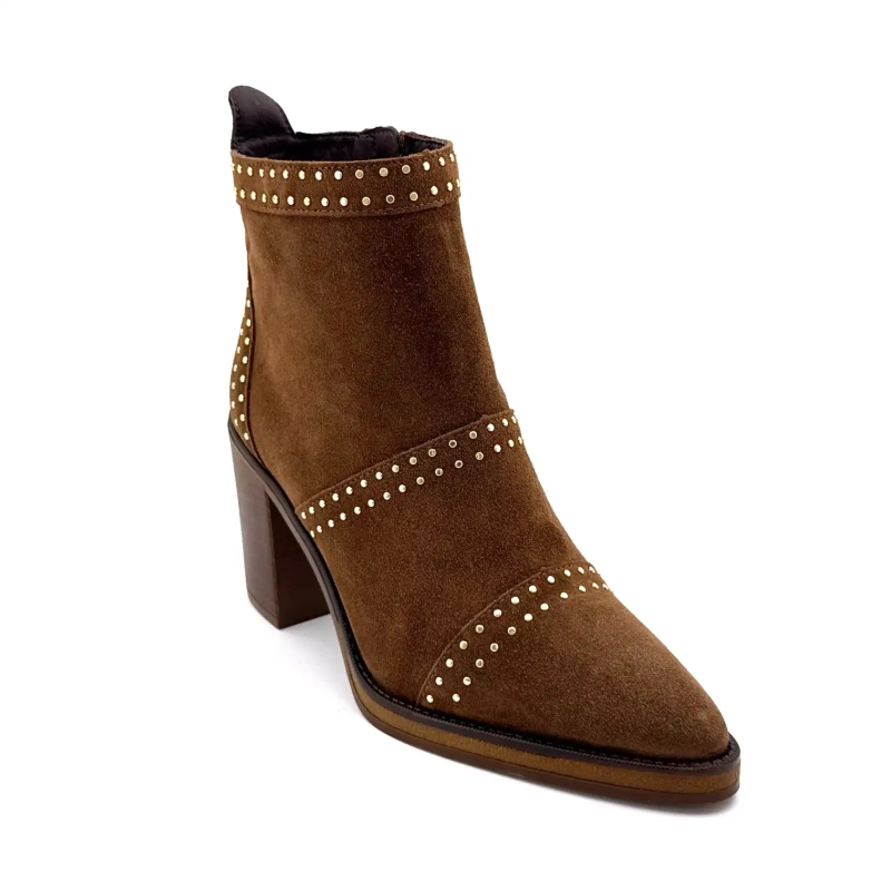 Alpe 5449-11 Studded Bruin Suède Ivoire Chaussures