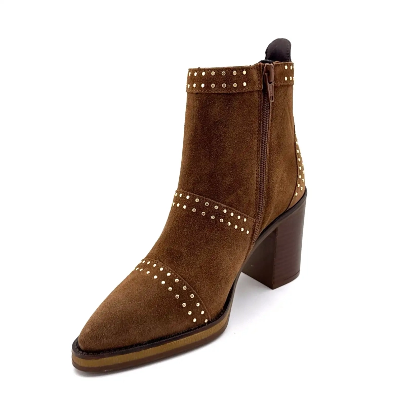 Alpe 5449-11 Nittede Brune Ruskind Ivoire Chaussures