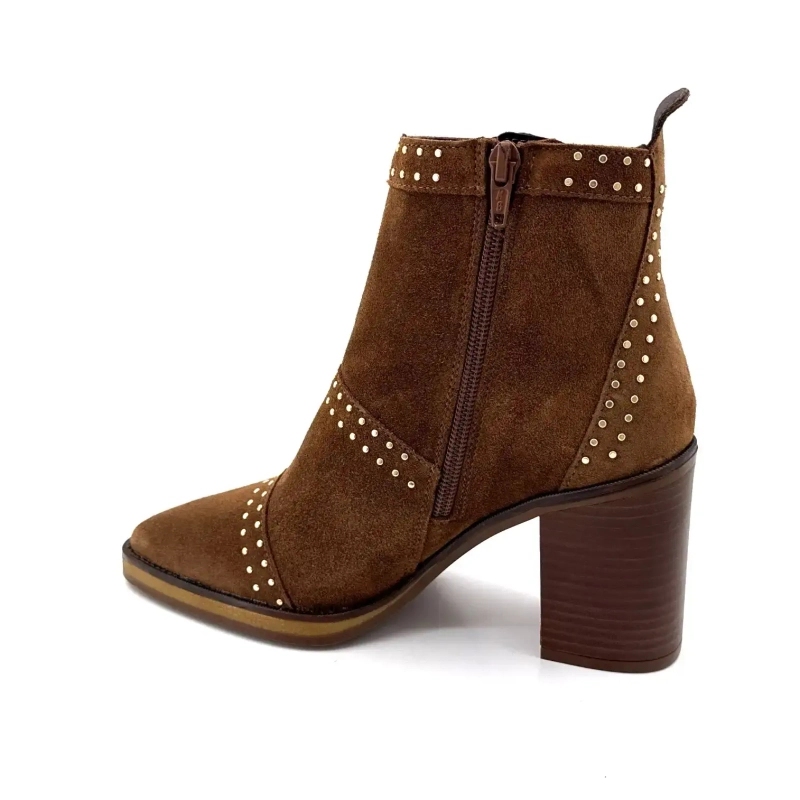 Alpe 5449-11 Pelle scamosciata marrone borchiata Ivoire Chaussures