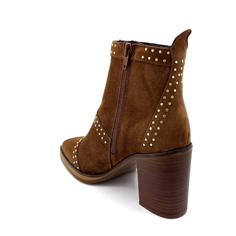 Alpe 5449-11 Braunes Wildleder mit Nieten Ivoire Chaussures