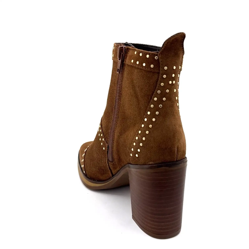 Alpe 5449-11 Daim Marron à Clous Ivoire Chaussures