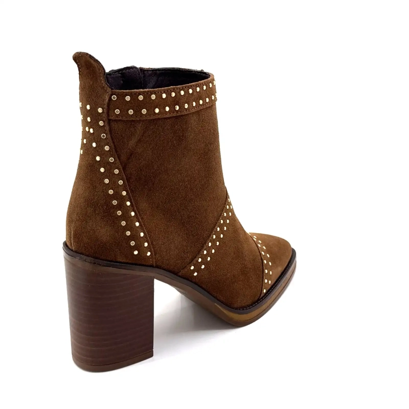 Alpe 5449-11 Nittede Brune Ruskind Ivoire Chaussures