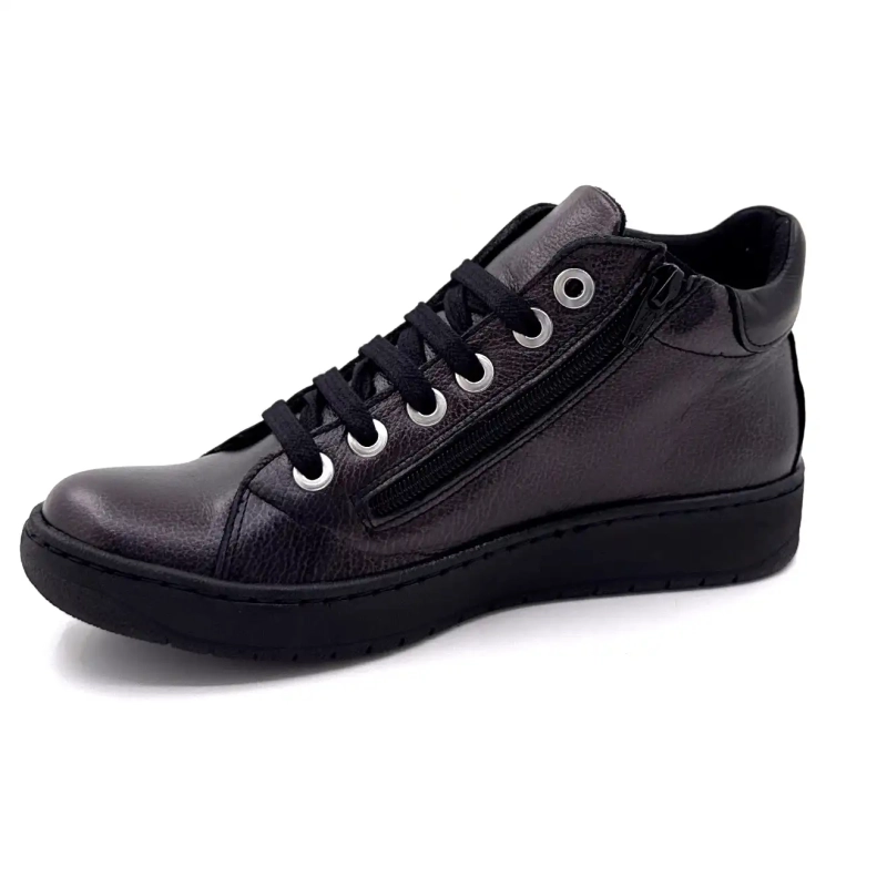Chacal 7335 Cuir Noir Brillant Ivoire Chaussures