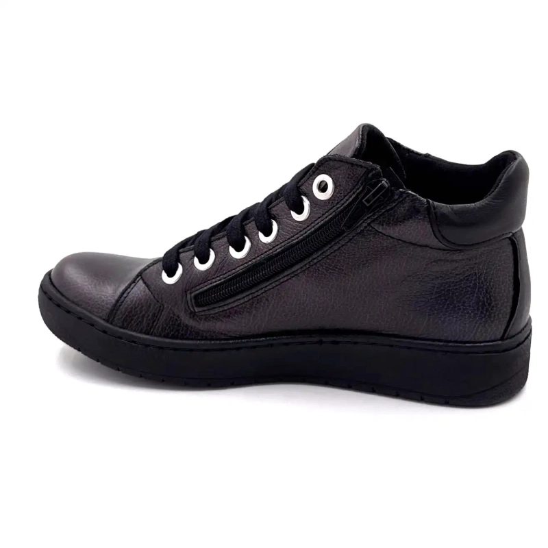 Chacal 7335 Glänzendes schwarzes Leder Ivoire Chaussures