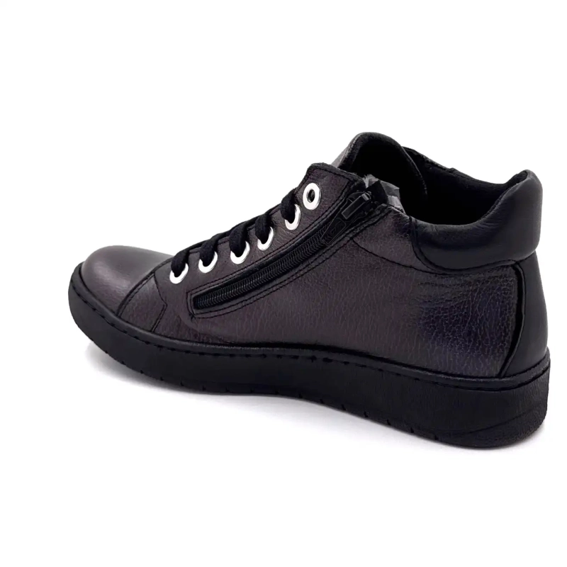 Chacal 7335 Cuir Noir Brillant Ivoire Chaussures