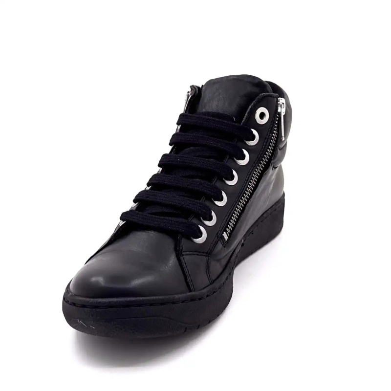 Chacal 7336 Schwarzes Leder Ivoire Chaussures