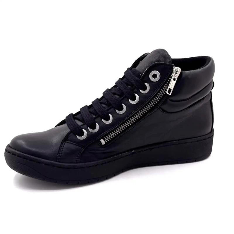 Chacal 7336 Schwarzes Leder Ivoire Chaussures