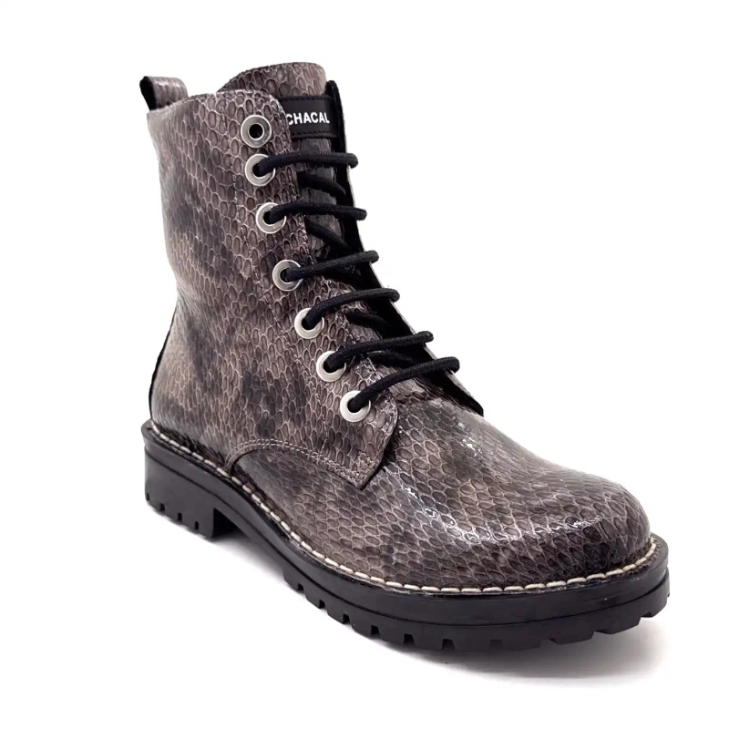 Chacal 7240 Skóra lakierowana Rept Grey Print Ivoire Chaussures