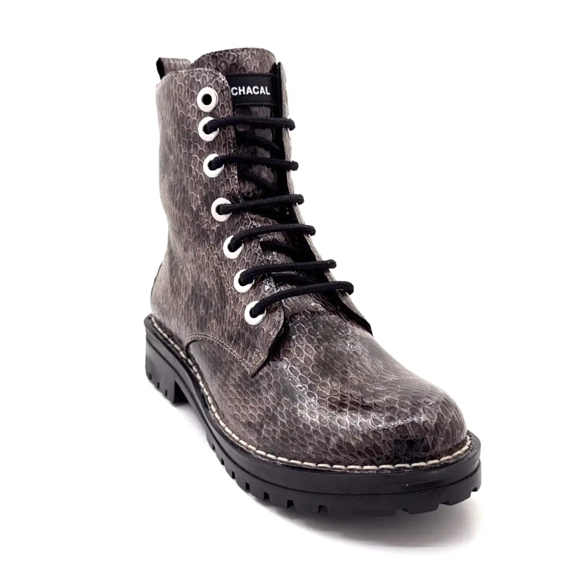 Chacal 7240 Patentskinn Rept Grå Trykk Ivoire Chaussures