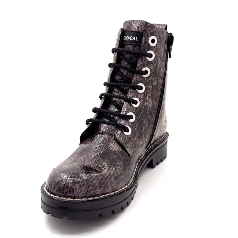 Chacal 7240 Laklæder Rept Grå Print Ivoire Chaussures