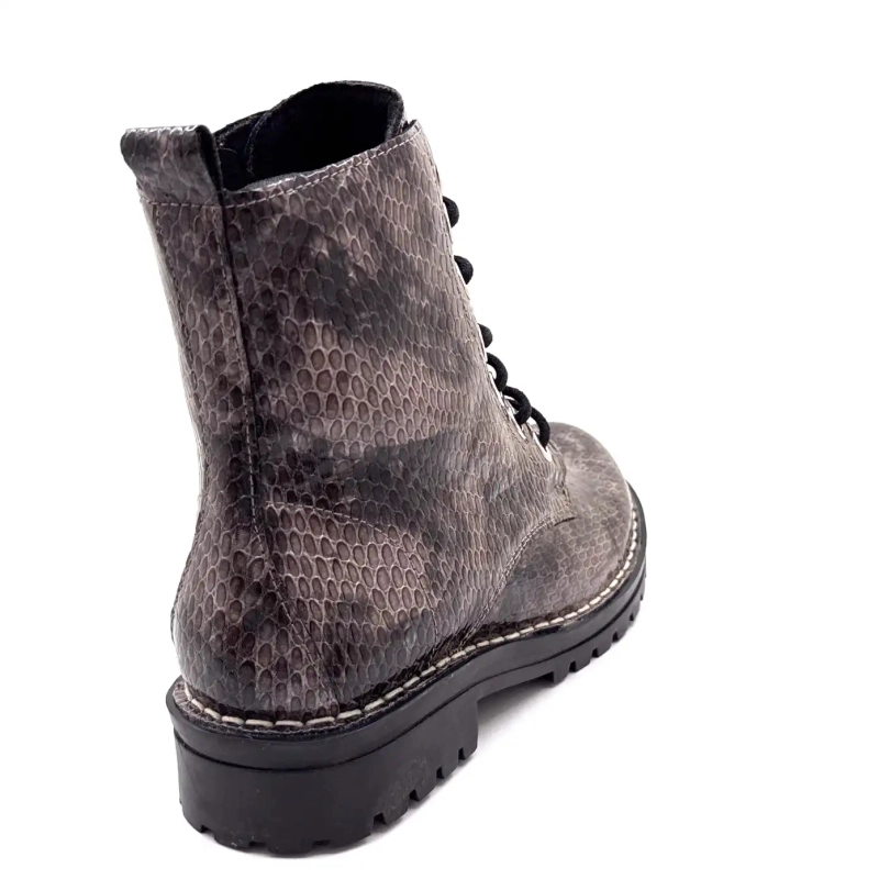 Piele lăcuită Chacal 7240 Rept Gri Imprimeu Ivoire Chaussures